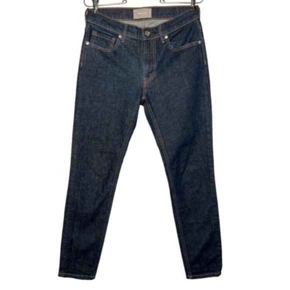 Everlane High Rise Skinny Cotton Dark Indigo Wash‎ Regular Denim Jeans Size 27 - Picture 2 of 9